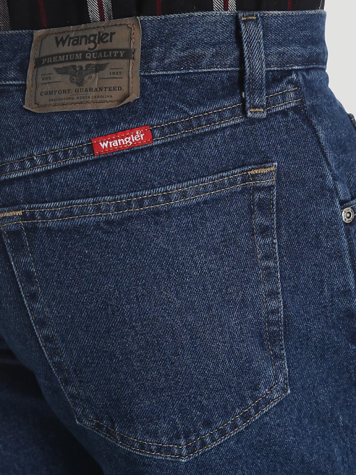 klær nei Wrangler menn femstjerners premium denim jeans med avslappet passform mørk skylling (97601dr) 8V4086