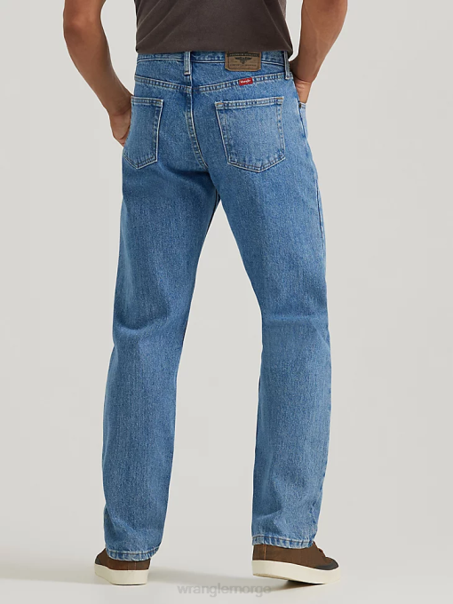 klær nei Wrangler menn femstjerners premium denim jeans med avslappet passform steinblekemiddel (97601sb) 8V4088