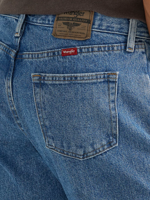 klær nei Wrangler menn femstjerners premium denim jeans med avslappet passform steinblekemiddel (97601sb) 8V4088