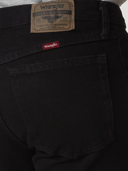 klær nei Wrangler menn femstjerners premium denim jeans med normal passform kullsvart (96501cb) 8V4092
