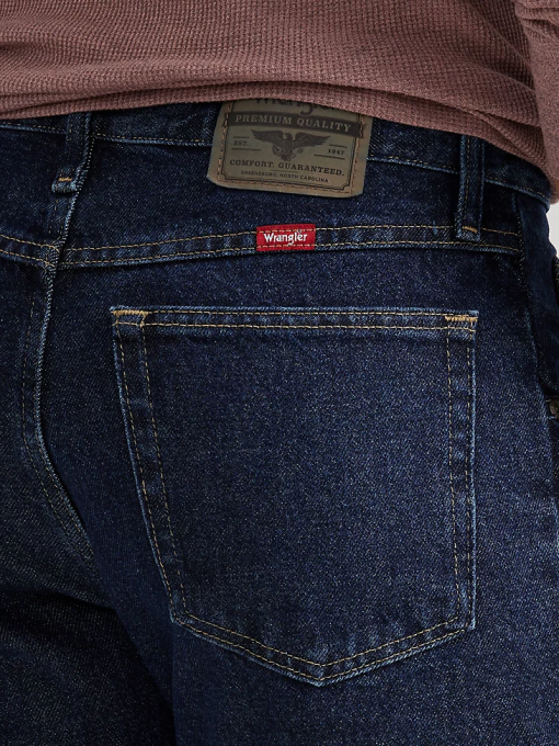 klær nei Wrangler menn femstjerners premium denim jeans med normal passform midnattsskylling (96501mr) 8V4093