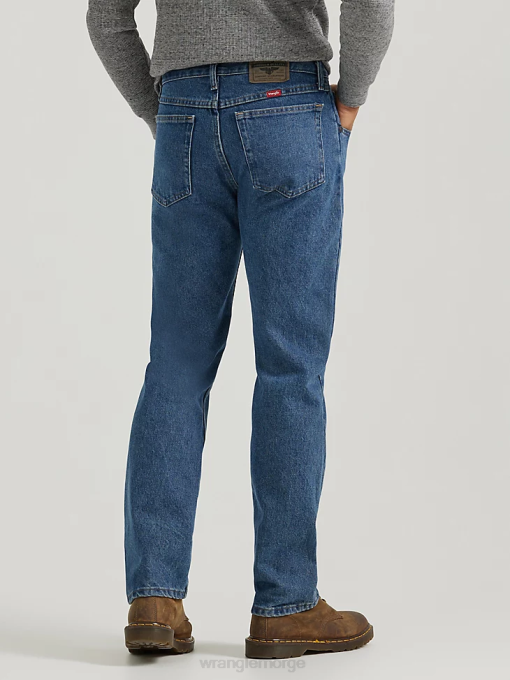 klær nei Wrangler menn femstjerners premium denim jeans med normal passform mørk steinvask (96501ds) 8V4091