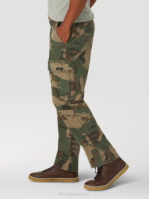 klær nei Wrangler menn femstjerners premium flex cargobukse med avslappet passform grønn brun camo (70abw4m) 8V40220