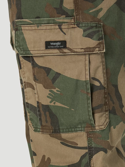 klær nei Wrangler menn femstjerners premium flex cargobukse med avslappet passform grønn brun camo (70abw4m) 8V40220