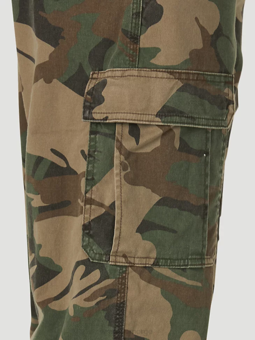 klær nei Wrangler menn femstjerners premium flex cargobukse med avslappet passform grønn brun camo (70abw4m) 8V40220