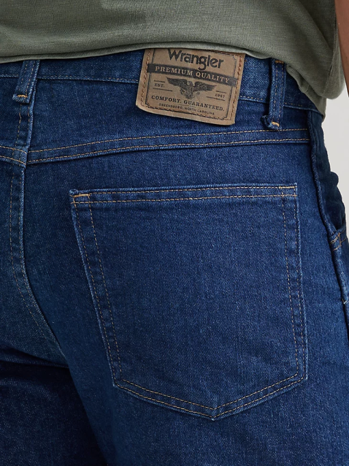 klær nei Wrangler menn femstjerners premium jeans med regulær flex fit mørk indigo (85498ps) 8V40189
