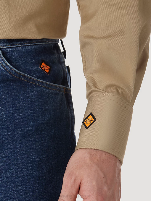 klær nei Wrangler menn fr flammesikker langermet western-rutet skjorte marine/svart (fr123bl) 8V40500