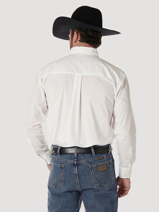 klær nei Wrangler menn george strait  national patriot solid skjorte med knapper hvit (mgs268w) 8V40372