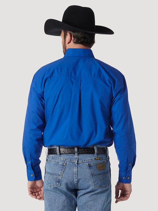 klær nei Wrangler menn george strait  national patriot solid skjorte med knapper kongeblå (mgs273b) 8V40371