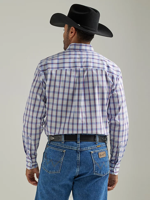 klær nei Wrangler menn george stredet kortermet 1-lomme rutet skjorte med knapper americana plaid (112327830) 8V40308