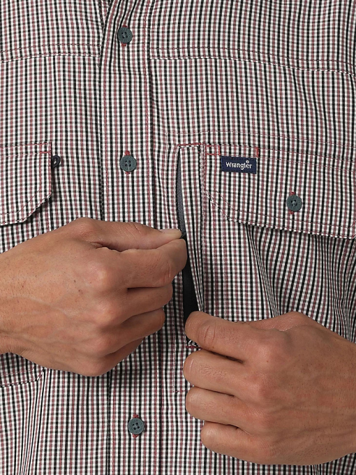 klær nei Wrangler menn george stredet kortermet skjorte med knapp ned én lomme babyblå (112324872) 8V40300