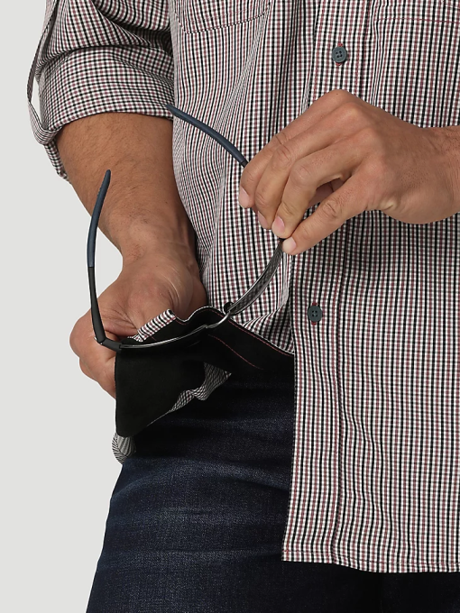 klær nei Wrangler menn george stredet kortermet skjorte med knapp ned én lomme babyblå (112324872) 8V40300