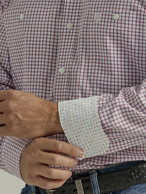 klær nei Wrangler menn george stredet langermet knapp ned tolommers rutete skjorte sjekk rød (112327838) 8V40325