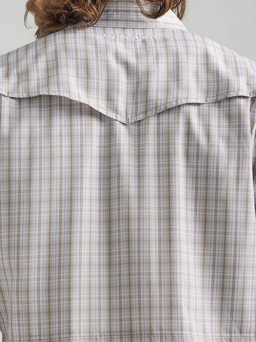 klær nei Wrangler menn langermet rutete skjorte med trykknapper brun pledd (112326185) 8V40435