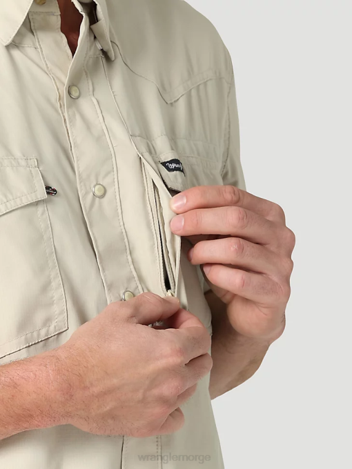 klær nei Wrangler menn langermet solid skjorte for ytelse overskyet (112323768) 8V40432