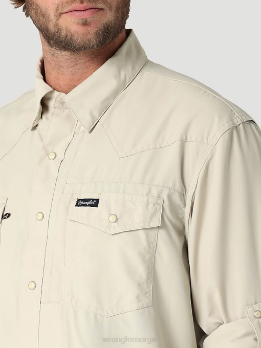 klær nei Wrangler menn langermet solid skjorte for ytelse overskyet (112323768) 8V40432