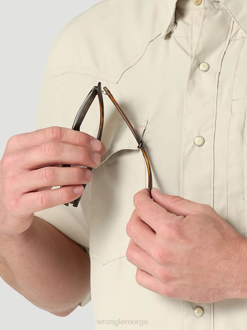 klær nei Wrangler menn langermet solid skjorte for ytelse overskyet (112323768) 8V40432