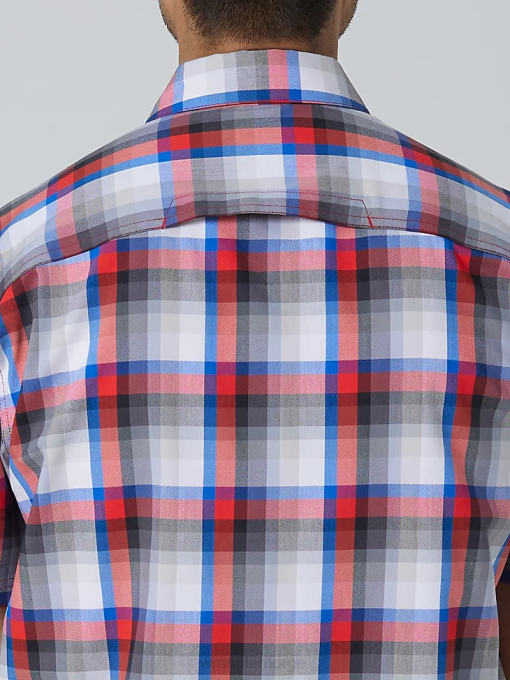 klær nei Wrangler menn miljøvennlig rutete kortermet leirskjorte amethyst city (112336166) 8V40397