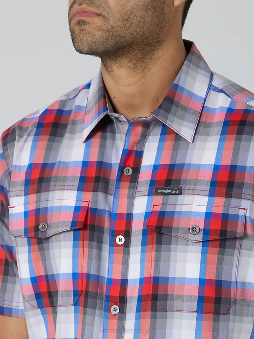 klær nei Wrangler menn miljøvennlig rutete kortermet leirskjorte amethyst city (112336166) 8V40654