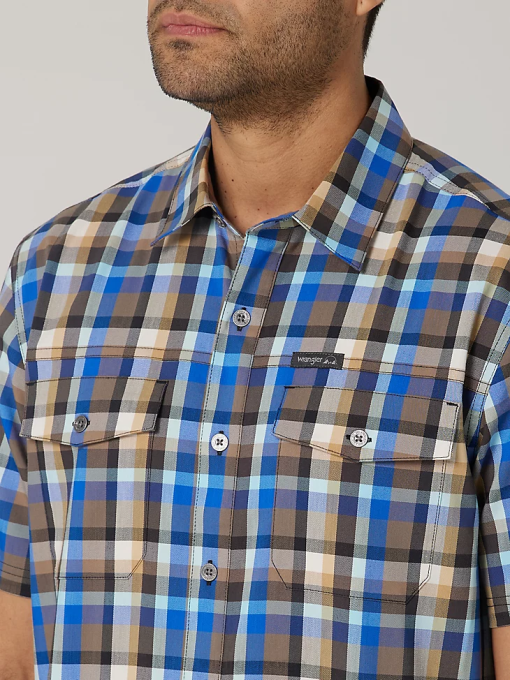 klær nei Wrangler menn miljøvennlig rutete kortermet leirskjorte amethyst seaside (112336151) 8V40400