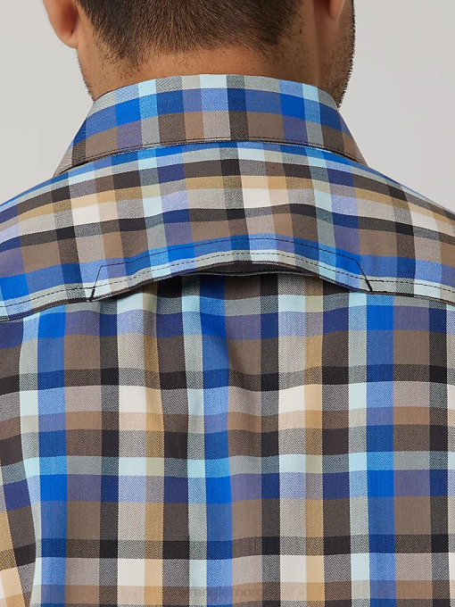 klær nei Wrangler menn miljøvennlig rutete kortermet leirskjorte amethyst seaside (112336151) 8V40400