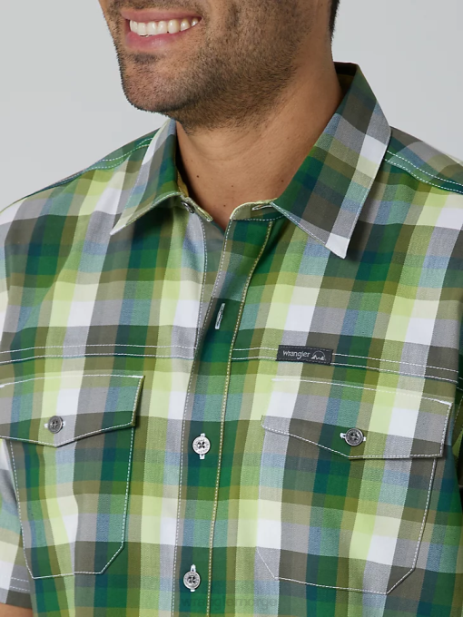 klær nei Wrangler menn miljøvennlig rutete kortermet leirskjorte ametystskog (112336161) 8V40399