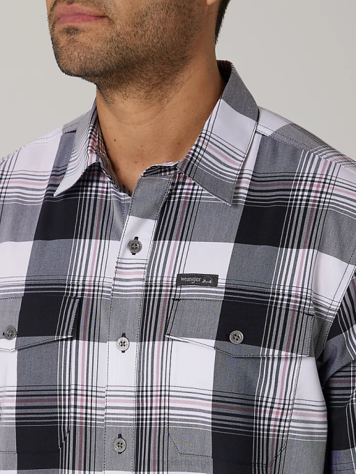 klær nei Wrangler menn miljøvennlig rutete kortermet leirskjorte jade svart (112336189) 8V40398
