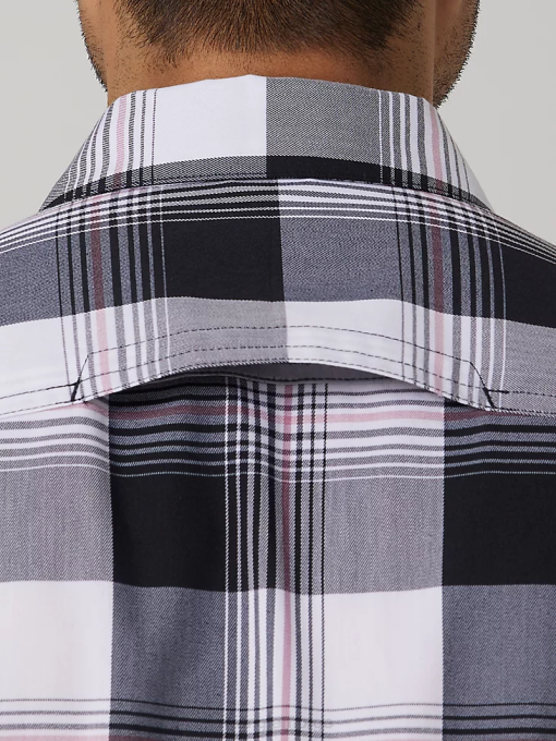 klær nei Wrangler menn miljøvennlig rutete kortermet leirskjorte jade svart (112336189) 8V40398