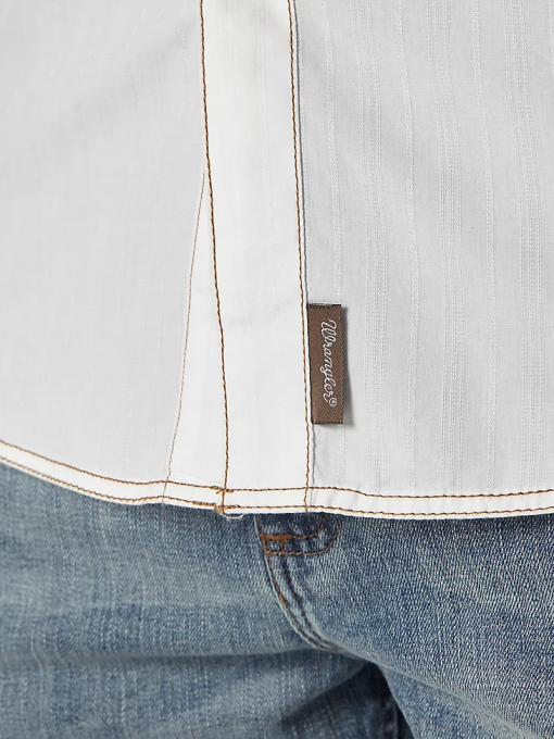 klær nei Wrangler menn retro langermet western solid dobbyskjorte med trykkknapper hvit (mvr531w) 8V40470