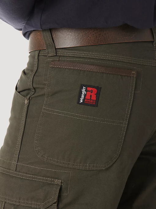 klær nei Wrangler menn riggs arbeidsklær fôret ripstop ranger bukse loden (3w065ld) 8V40680