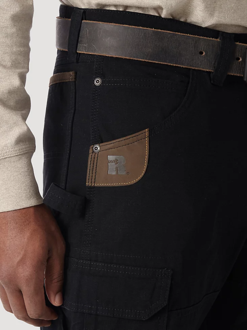 klær nei Wrangler menn riggs arbeidsklær fôret ripstop ranger bukse svart (3w065bl) 8V40679