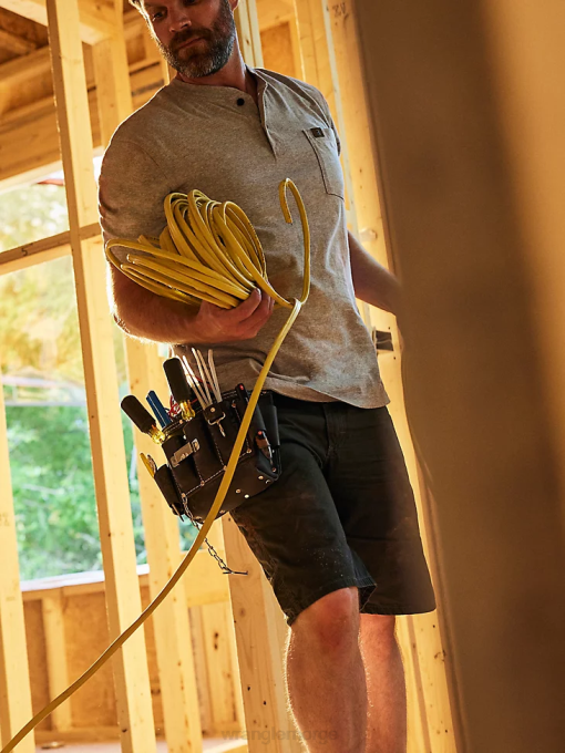 klær nei Wrangler menn riggs arbeidsklær kortermet henley askelyng (3w760ah) 8V40271