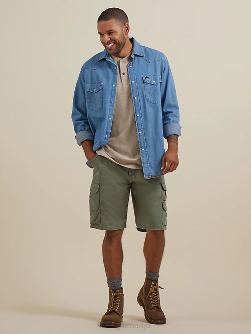 klær nei Wrangler menn riggs arbeidsklær kortermet henley havregrynlyng (3w760oh) 8V40272
