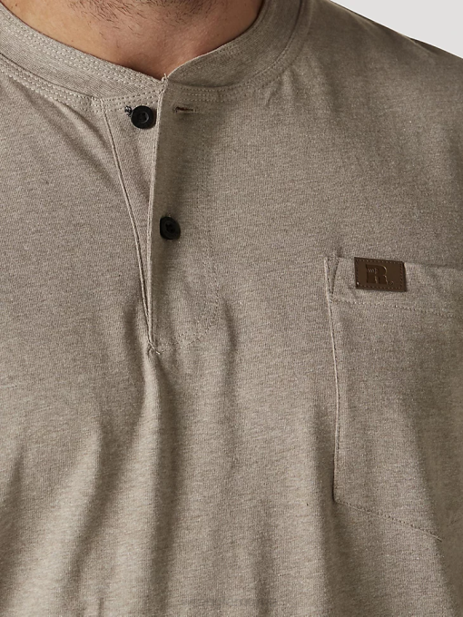 klær nei Wrangler menn riggs arbeidsklær kortermet henley havregrynlyng (3w760oh) 8V40272