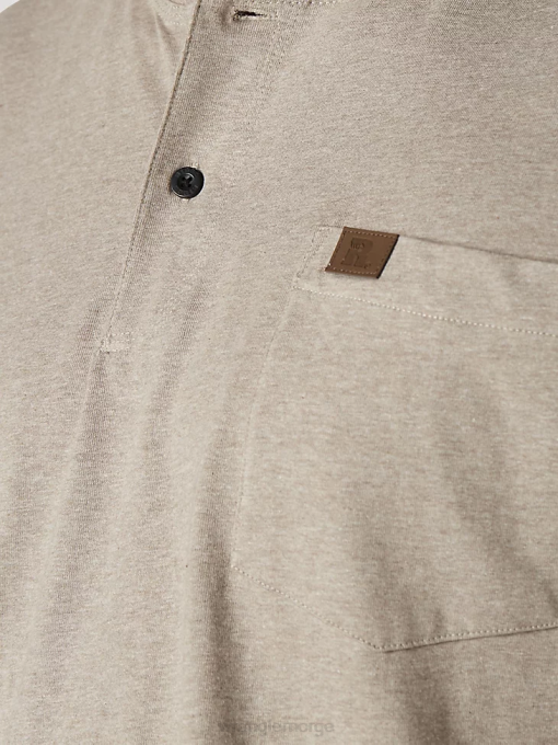 klær nei Wrangler menn riggs arbeidsklær kortermet henley havregrynlyng (3w760oh) 8V40272