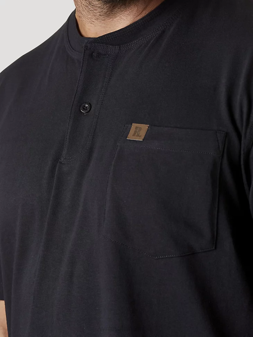 klær nei Wrangler menn riggs arbeidsklær kortermet henley marine (3w760nv) 8V40273