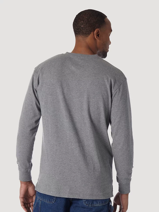 klær nei Wrangler menn riggs arbeidsklær langermet solid henley koksgrå (3w750ch) 8V40288