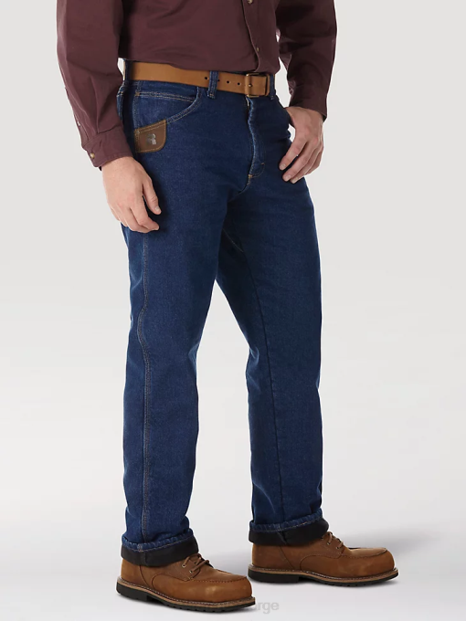 klær nei Wrangler menn riggs arbeidsklær vattert fôret jean med fem lommer antikk indigo (3w055th) 8V40191