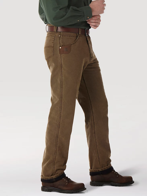 klær nei Wrangler menn riggs arbeidsklær vattert fôret jean med fem lommer nattbrun (3w055nb) 8V40192