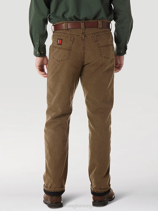 klær nei Wrangler menn riggs arbeidsklær vattert fôret jean med fem lommer nattbrun (3w055nb) 8V40192