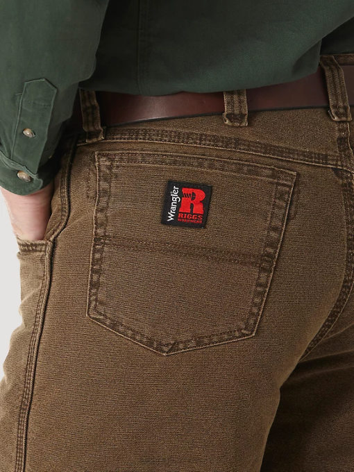 klær nei Wrangler menn riggs arbeidsklær vattert fôret jean med fem lommer nattbrun (3w055nb) 8V40192