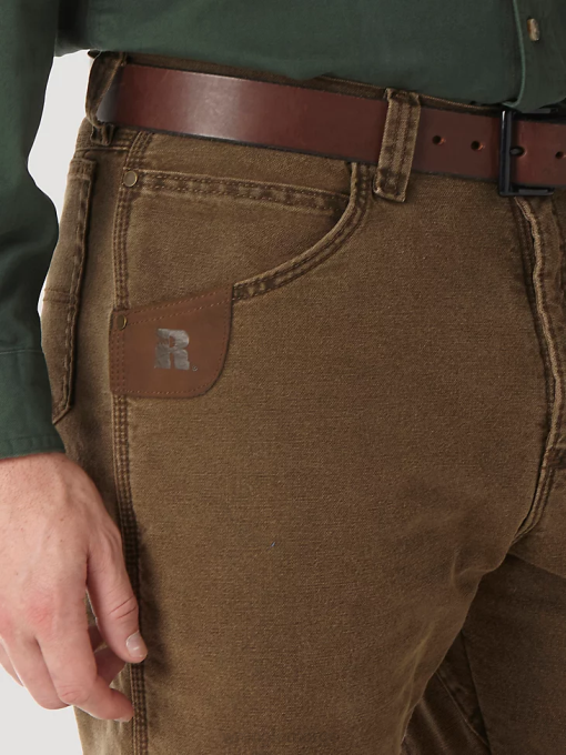 klær nei Wrangler menn riggs arbeidsklær vattert fôret jean med fem lommer nattbrun (3w055nb) 8V40192