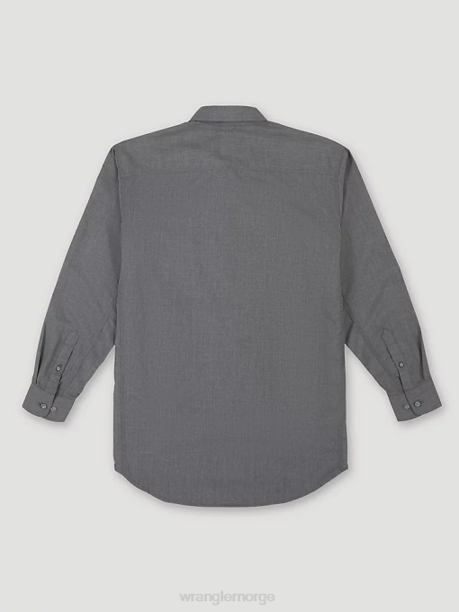 klær nei Wrangler menn riggs arbeidstøy fr flammesikker twill solid arbeidsskjorte grå (fr3w01g) 8V40401