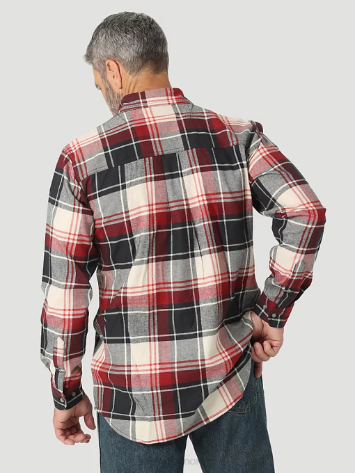 klær nei Wrangler menn riggs arbeidstøy langermet knapp ned solid twill arbeidsskjorte skogsgrønn (3w501fg) 8V40349