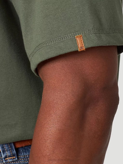 klær nei Wrangler menn riggs workwear kortermet 1 lomme ytelse t-skjorte hasselgrønn (3w701hg) 8V40279