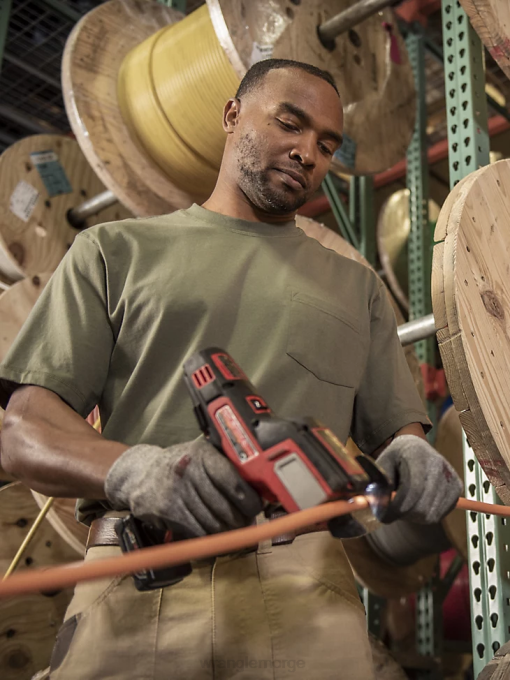 klær nei Wrangler menn riggs workwear kortermet 1 lomme ytelse t-skjorte hasselgrønn (3w701hg) 8V40279