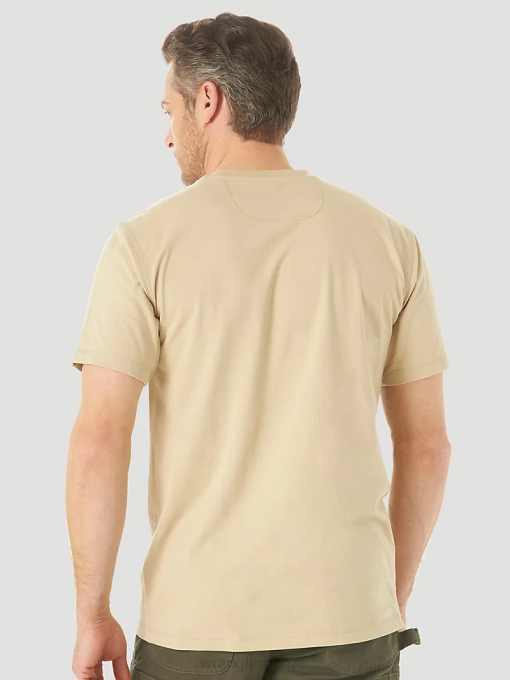 klær nei Wrangler menn riggs workwear kortermet 1 lomme ytelse t-skjorte khaki (3w701kh) 8V40278