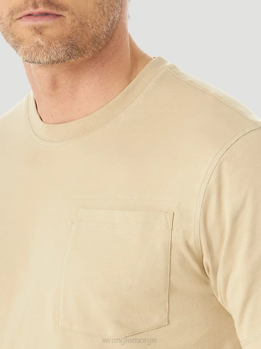 klær nei Wrangler menn riggs workwear kortermet 1 lomme ytelse t-skjorte khaki (3w701kh) 8V40278
