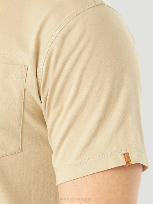 klær nei Wrangler menn riggs workwear kortermet 1 lomme ytelse t-skjorte khaki (3w701kh) 8V40278