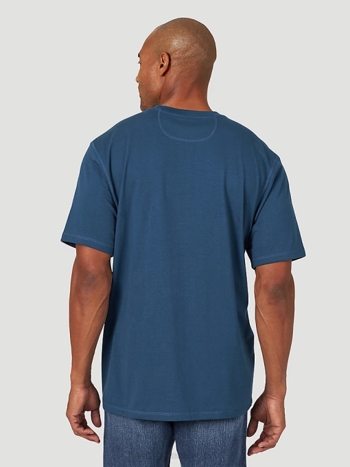 klær nei Wrangler menn riggs workwear kortermet 1 lomme ytelse t-skjorte oxford blå (3w701ob) 8V40280